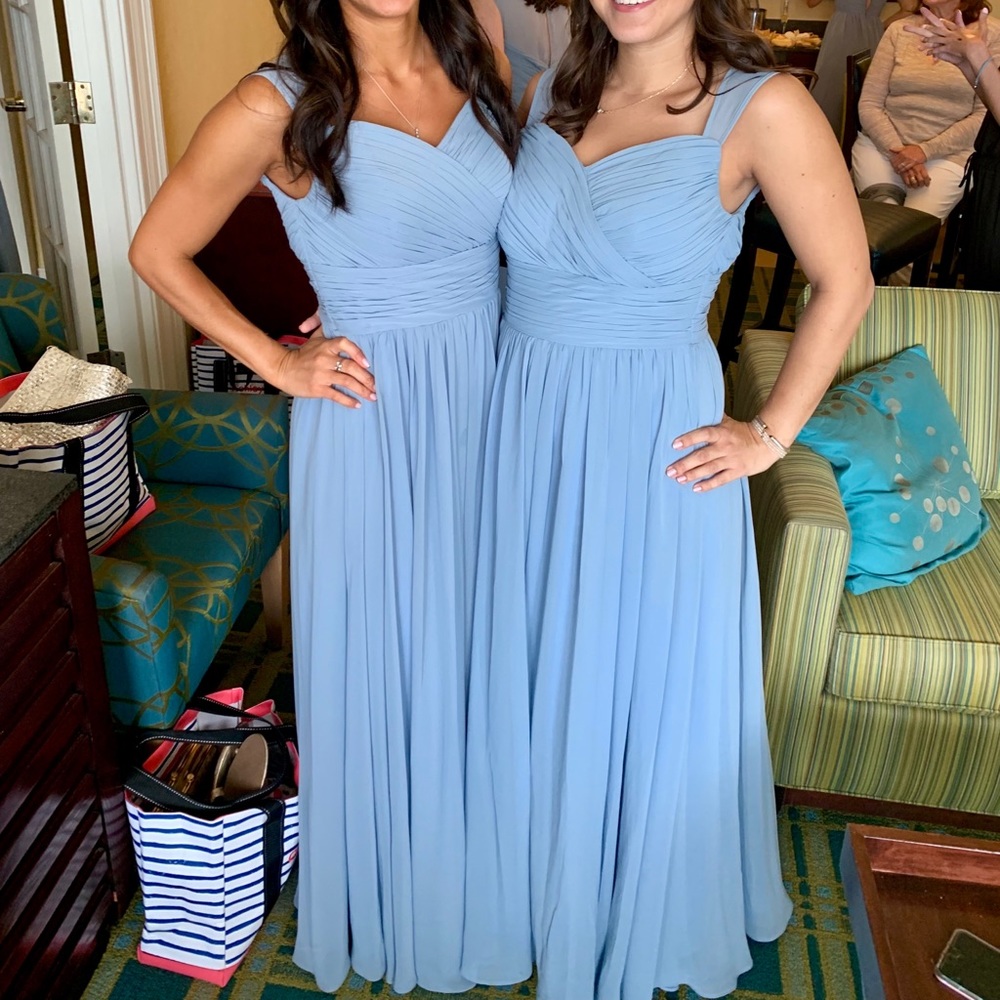 Azazie bridesmaid dress in blue. S/M